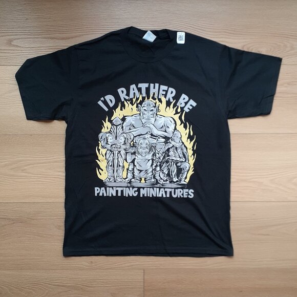 I'd Rather Be Painting Miniatures - D&D - New Large Black T-Shirt - Picture 1 of 4